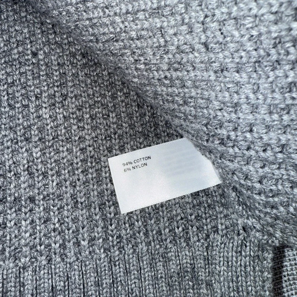 Duluth Trading Co Mens XXL Gray Waffle Knit Cotton Blend Crewneck Sweater